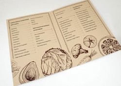 Меню на дизайнерском картоне, пример 2