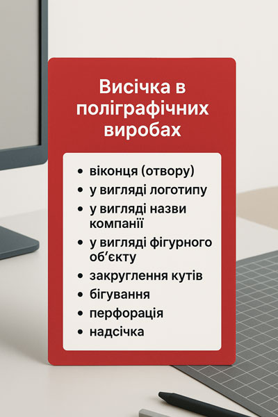Висічка поліграфічних виробах – перелік можливостей