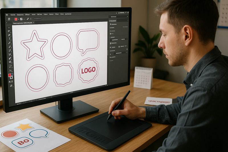 Подготовка контура наклейки