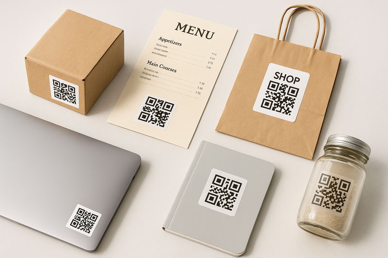 Друк наклейок з QR кодом, приклади