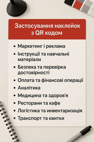 Застосування наклейок з QR кодом