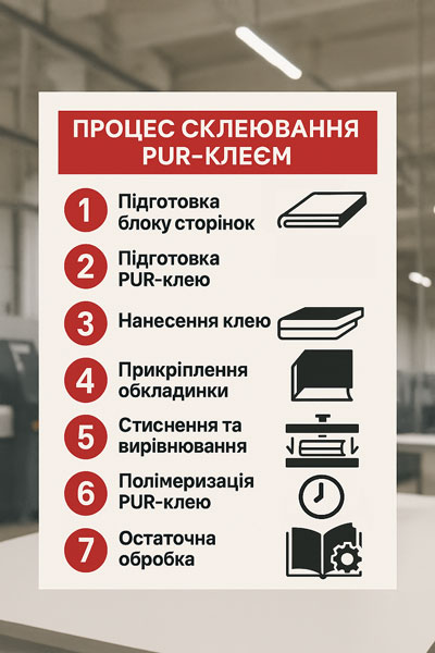 Процес склеювання PUR клеєм
