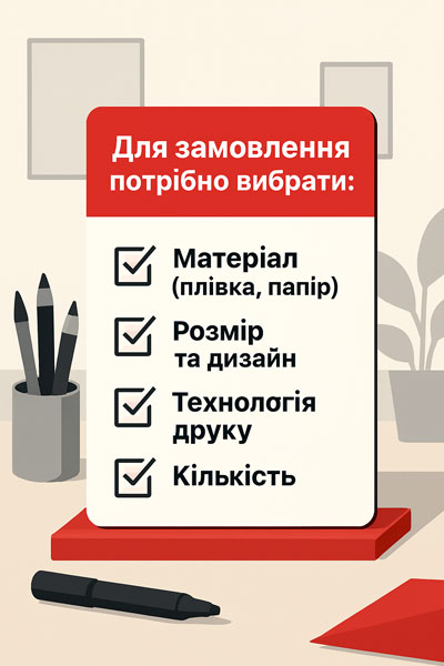 Наклейки на стакани, процес замовлення