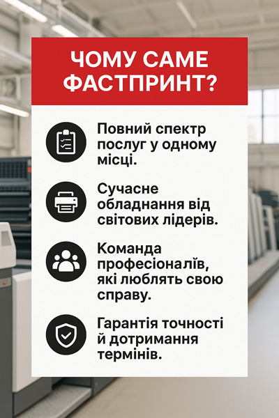 Чому саме Фастпринт для постпрес послуг?